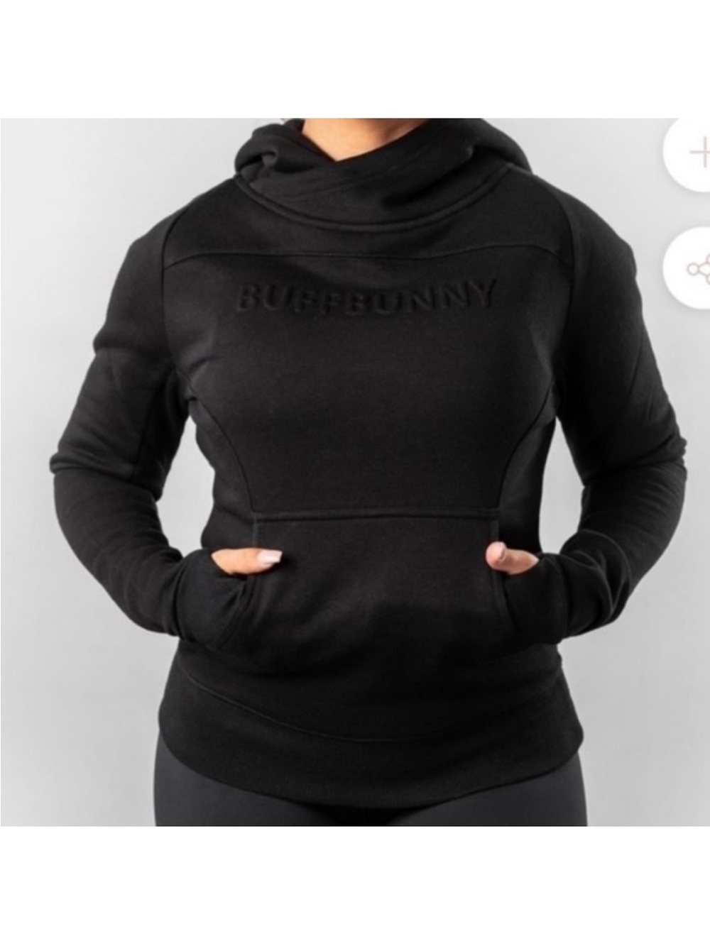 BuffBunny Black Embossed Pullover Hoodie
